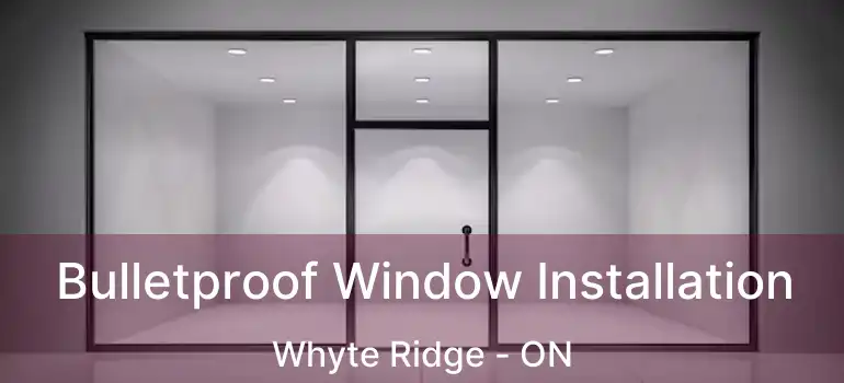  Bulletproof Window Installation Whyte Ridge - ON