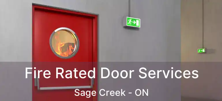  Fire Rated Door Services Sage Creek - ON