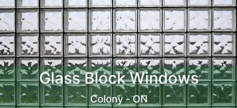  Glass Block Windows Colony - ON