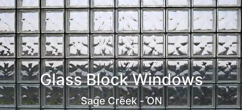  Glass Block Windows Sage Creek - ON