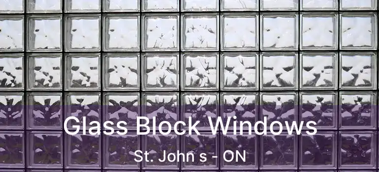  Glass Block Windows St. John s - ON