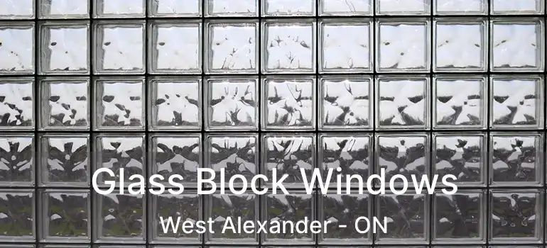  Glass Block Windows West Alexander - ON