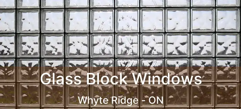  Glass Block Windows Whyte Ridge - ON