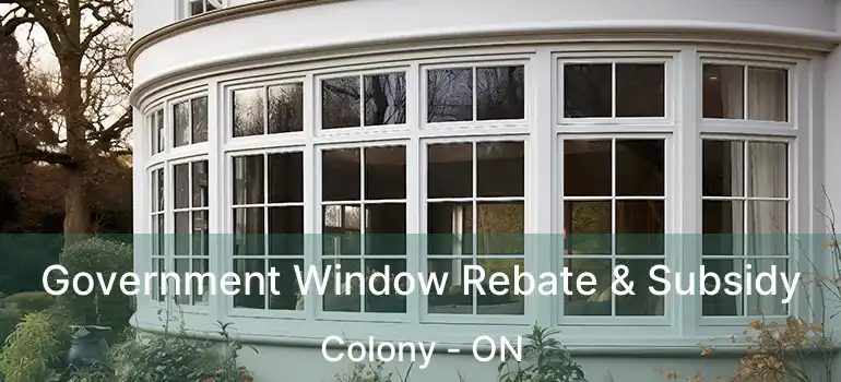  Government Window Rebate & Subsidy Colony - ON