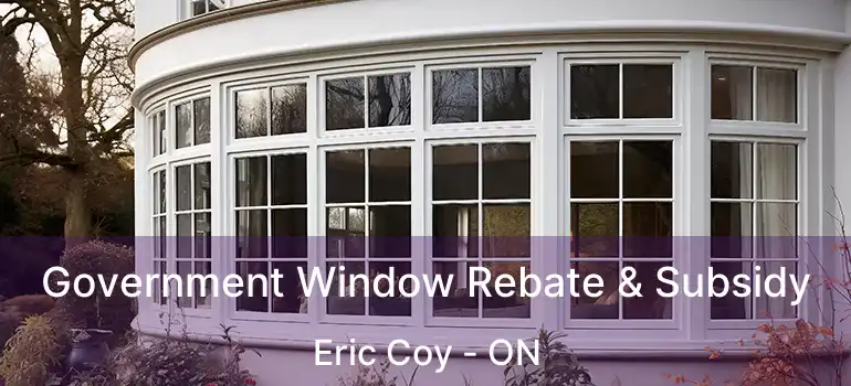  Government Window Rebate & Subsidy Eric Coy - ON