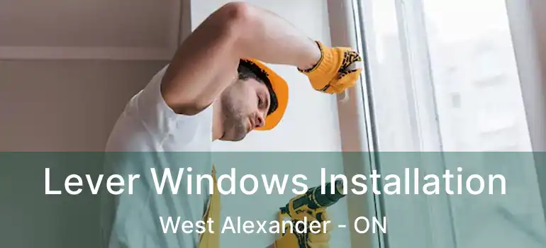  Lever Windows Installation West Alexander - ON