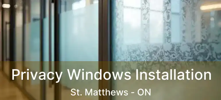  Privacy Windows Installation St. Matthews - ON