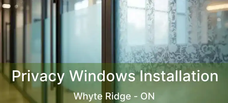  Privacy Windows Installation Whyte Ridge - ON