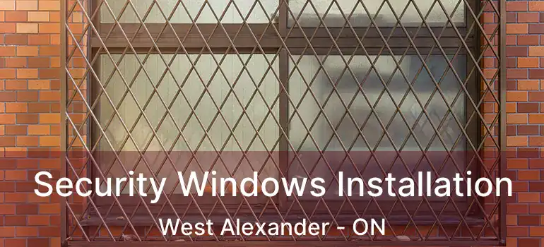  Security Windows Installation West Alexander - ON