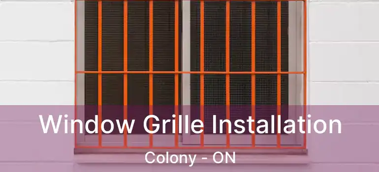  Window Grille Installation Colony - ON