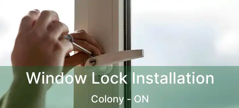  Window Lock Installation Colony - ON