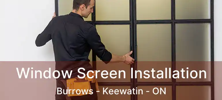  Window Screen Installation Burrows - Keewatin - ON