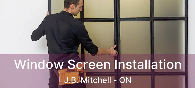  Window Screen Installation J.B. Mitchell - ON