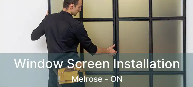 Window Screen Installation Melrose - ON