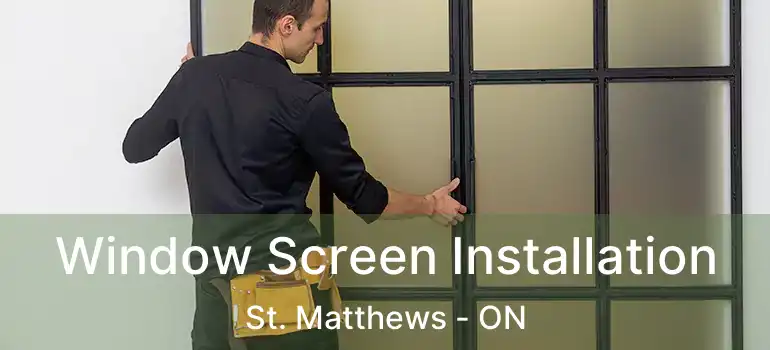  Window Screen Installation St. Matthews - ON