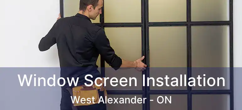  Window Screen Installation West Alexander - ON